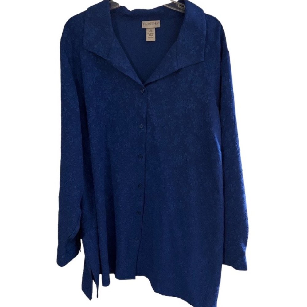 Catherines Cobalt Blue  Jacquard Shirt